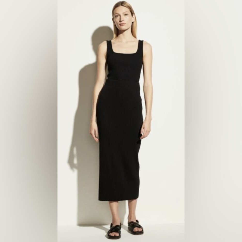 NWT Vince Ribbed Pencil Skirt Black Size XXS